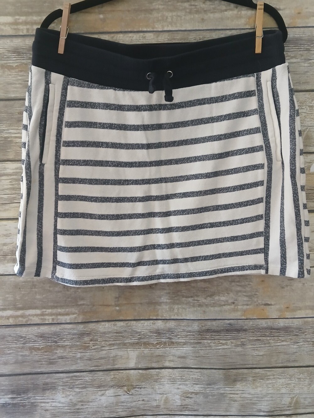 JONES New York Woven Mini Skort, Stripes, Casual, Modern, XL